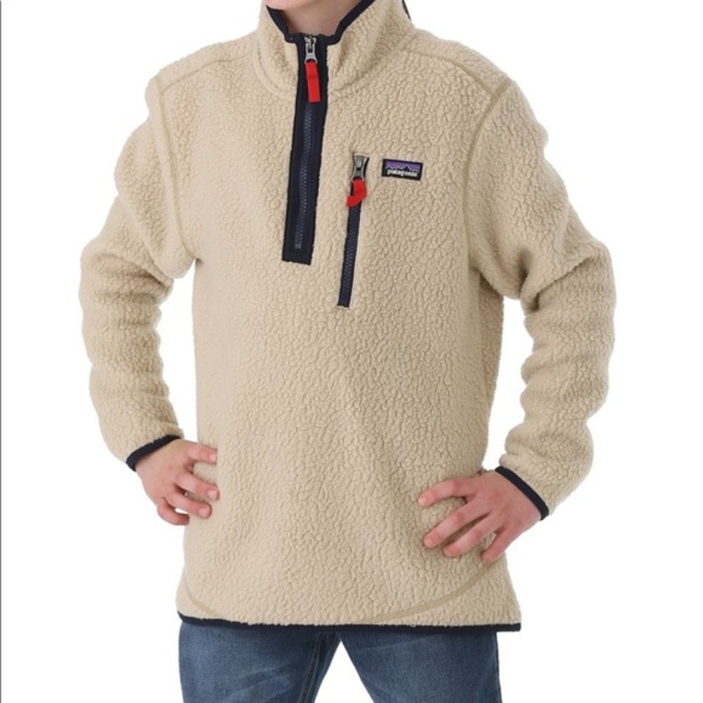 PATAGONIA Kids Retro Pile 1/4 Zip Fleece, Size XL 14